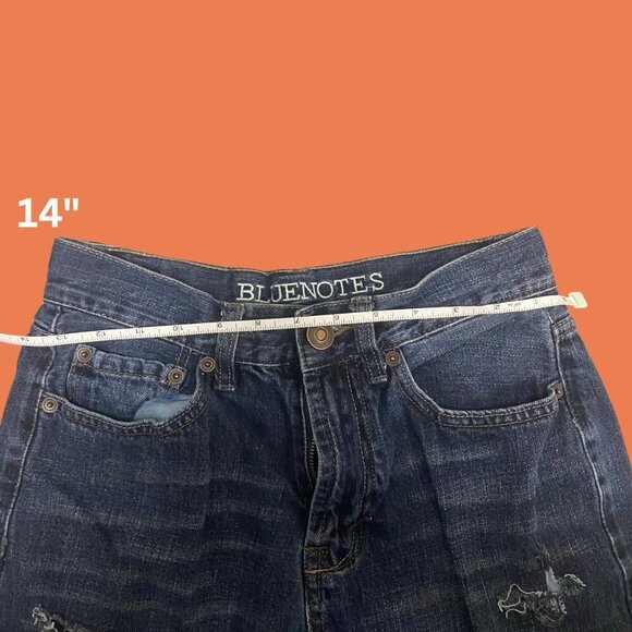 Bluenotes Distressed High-Rise Denim Shorts – Dark Wash, Women’s Size 28 - Picture 5 of 9